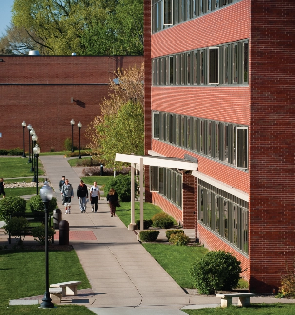 Exterior view of St. Ambrose University's Rohlman Hall.