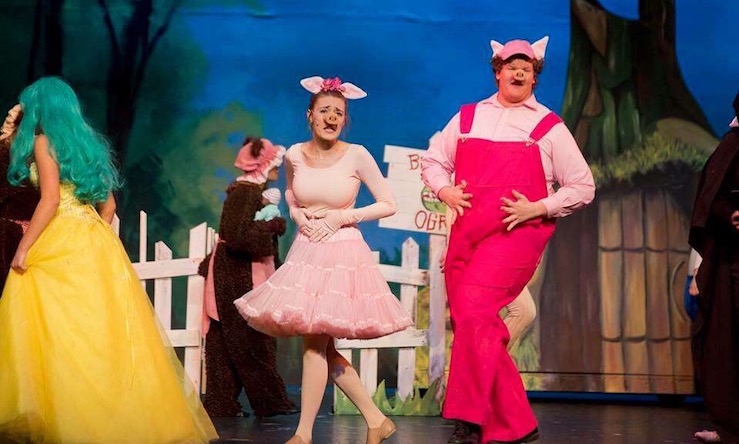 two people in pig costumes