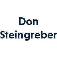 Blue lettering on white background reads Don Steingreber