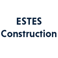 The words Estes Construction in blue lettering on a white background.