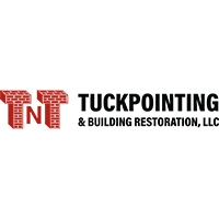 The red and white logo for Tuckpointing and Building Restoration LLC.